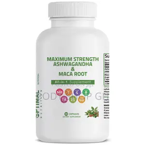 Organic Ashwagandha With Maca Root for Stress Relief, Energy