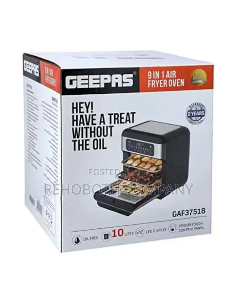 Geepas 9in1 Air Fryer Oven 10 Litres