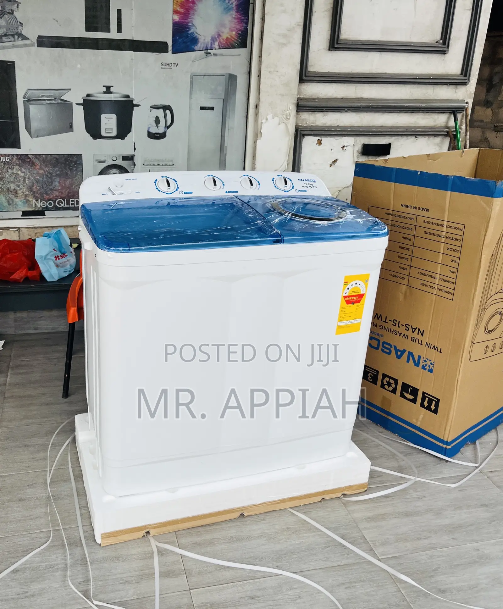 Newly Made Nasco 15kg Spin Dry Top Load Washing Machine.