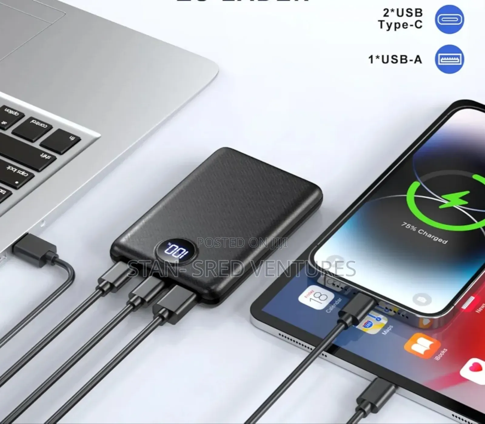 Portable Charger Pd 22.5w Brand N2 100% Led Display