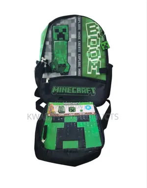 Minecraft Backpack With Lunch Bag and Keychain