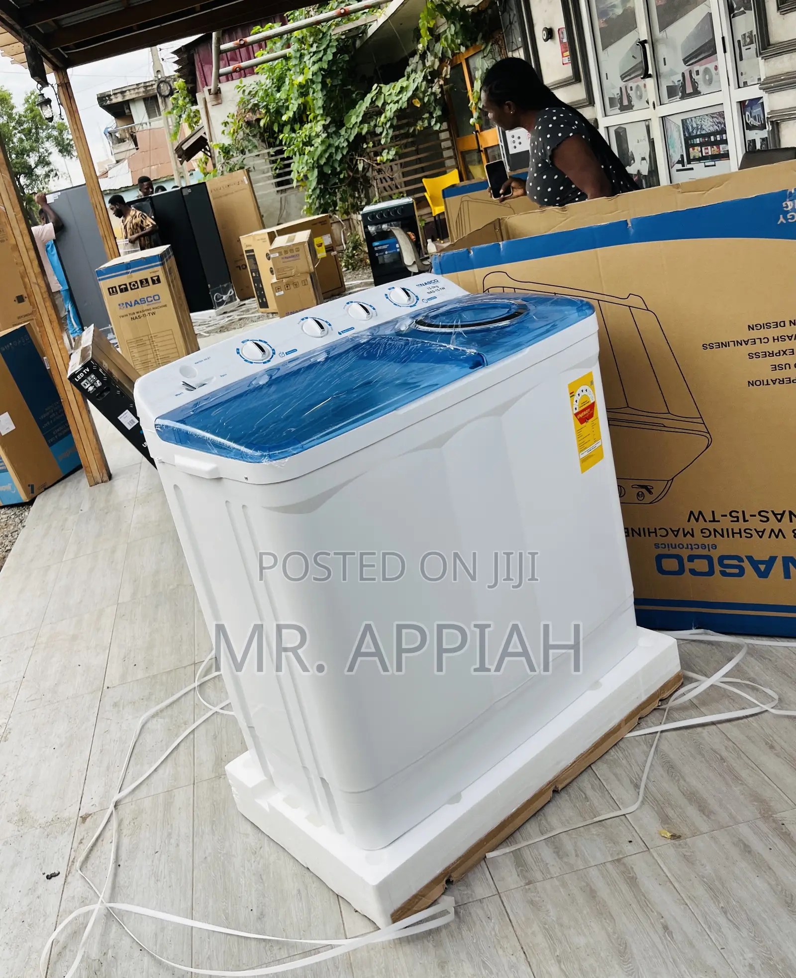 Top Load Electric Twin Tub 15kg Nasco Washing Machine.