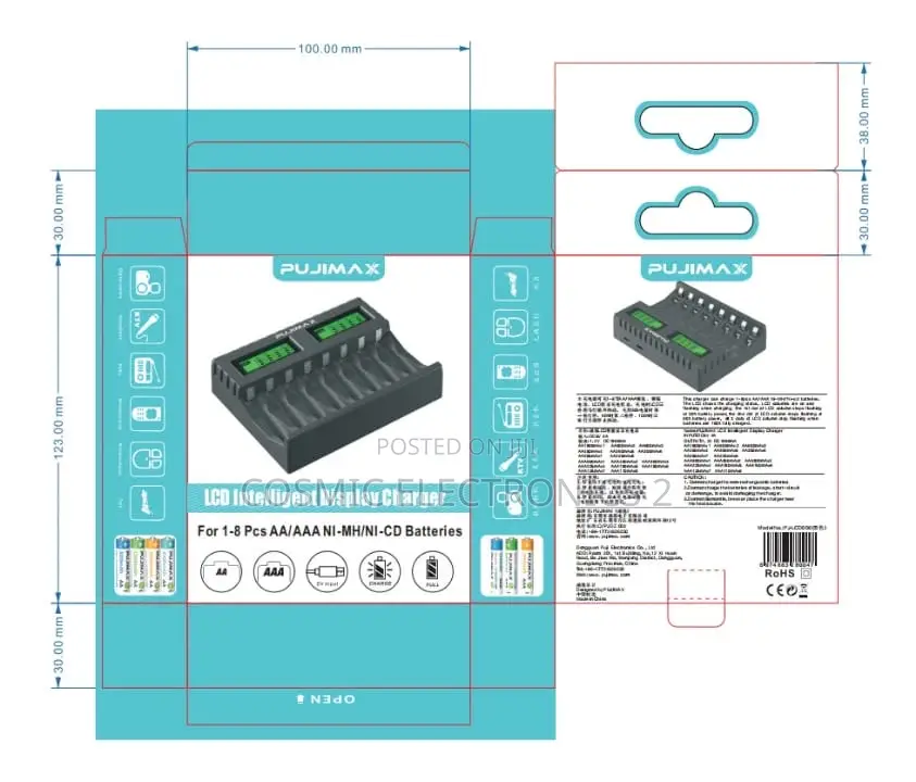 Manddlab LCD-006 Smart 8-Slot Battery Charger