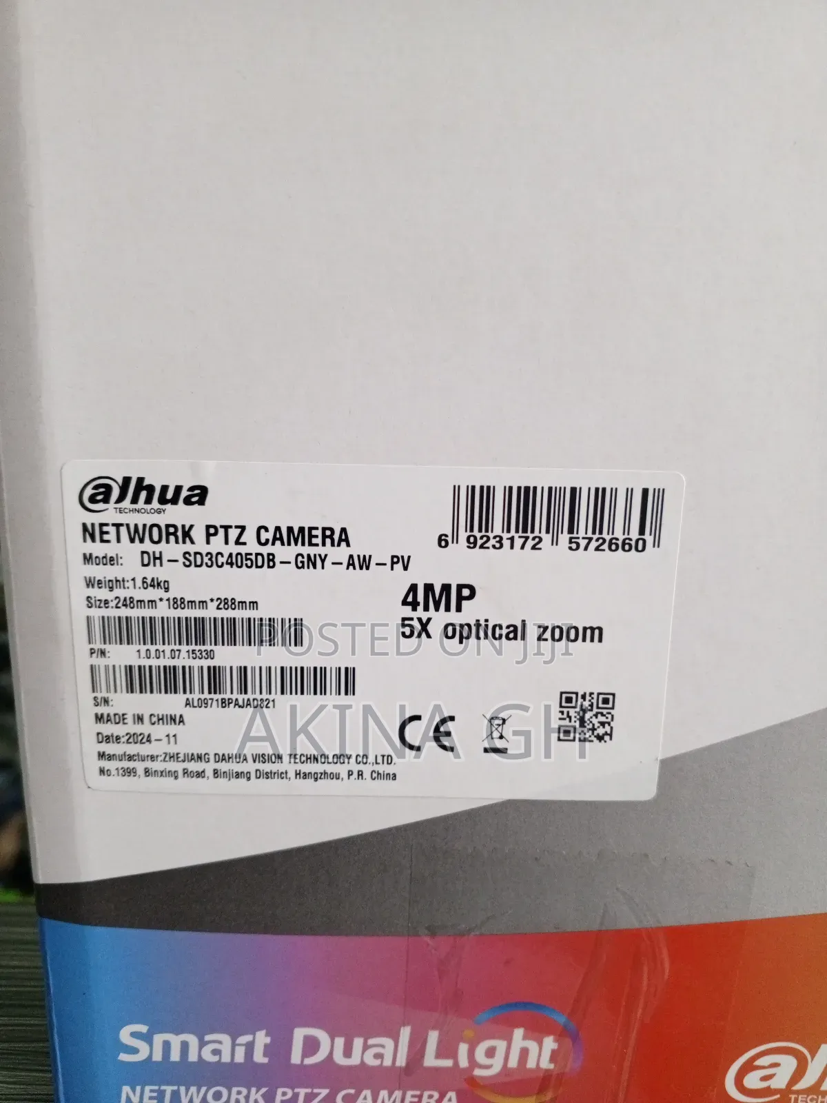 Dahua Network PTZ 5x Zoom Wifi Camera 4mp Dh-Sd3c405db-Gny-Aw-Pv
