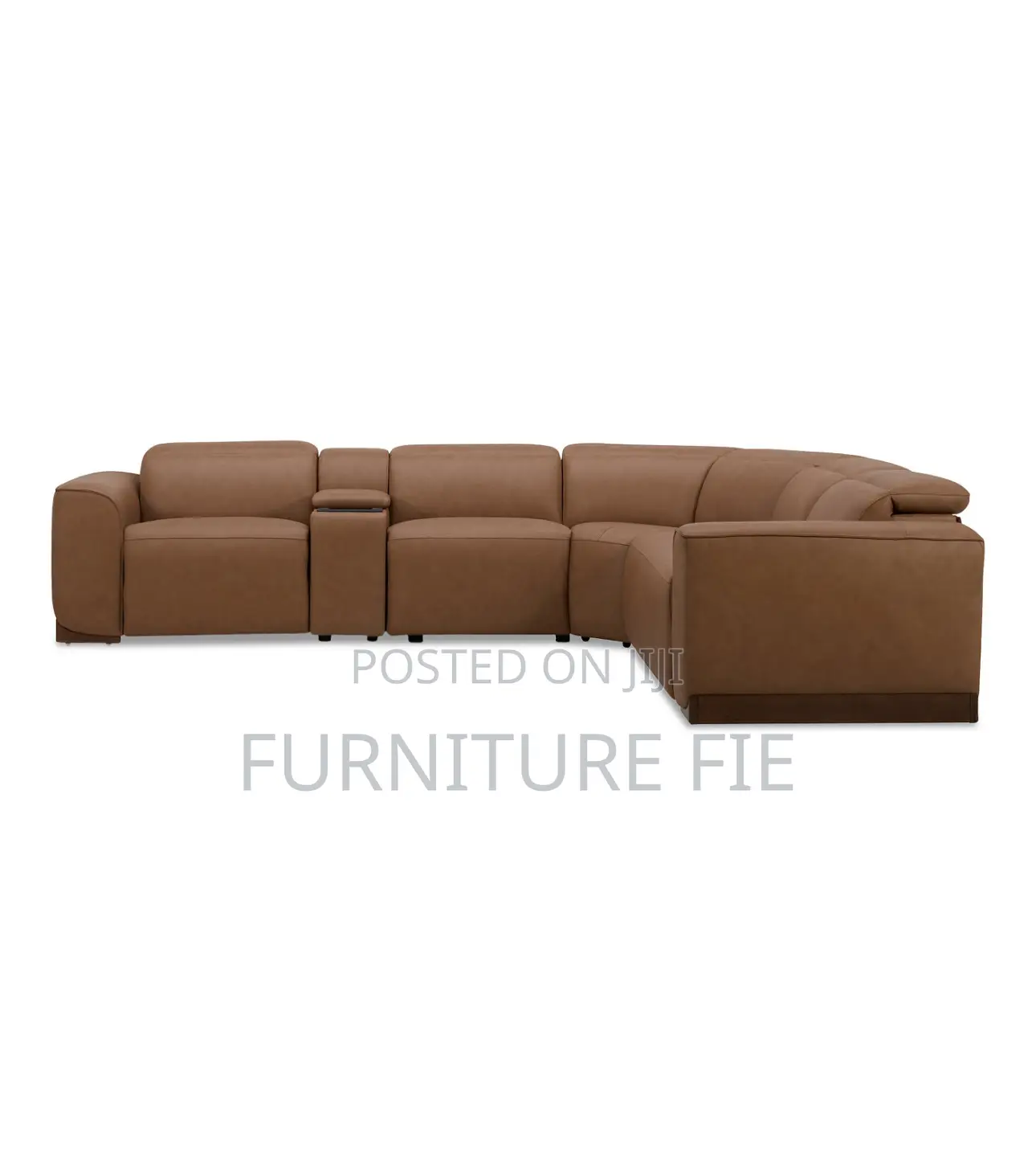 Lovro 6pc Leather Sectional With Recliners Console FRM Usa