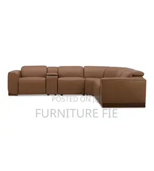 Lovro 6pc Leather Sectional With Recliners Console FRM Usa
