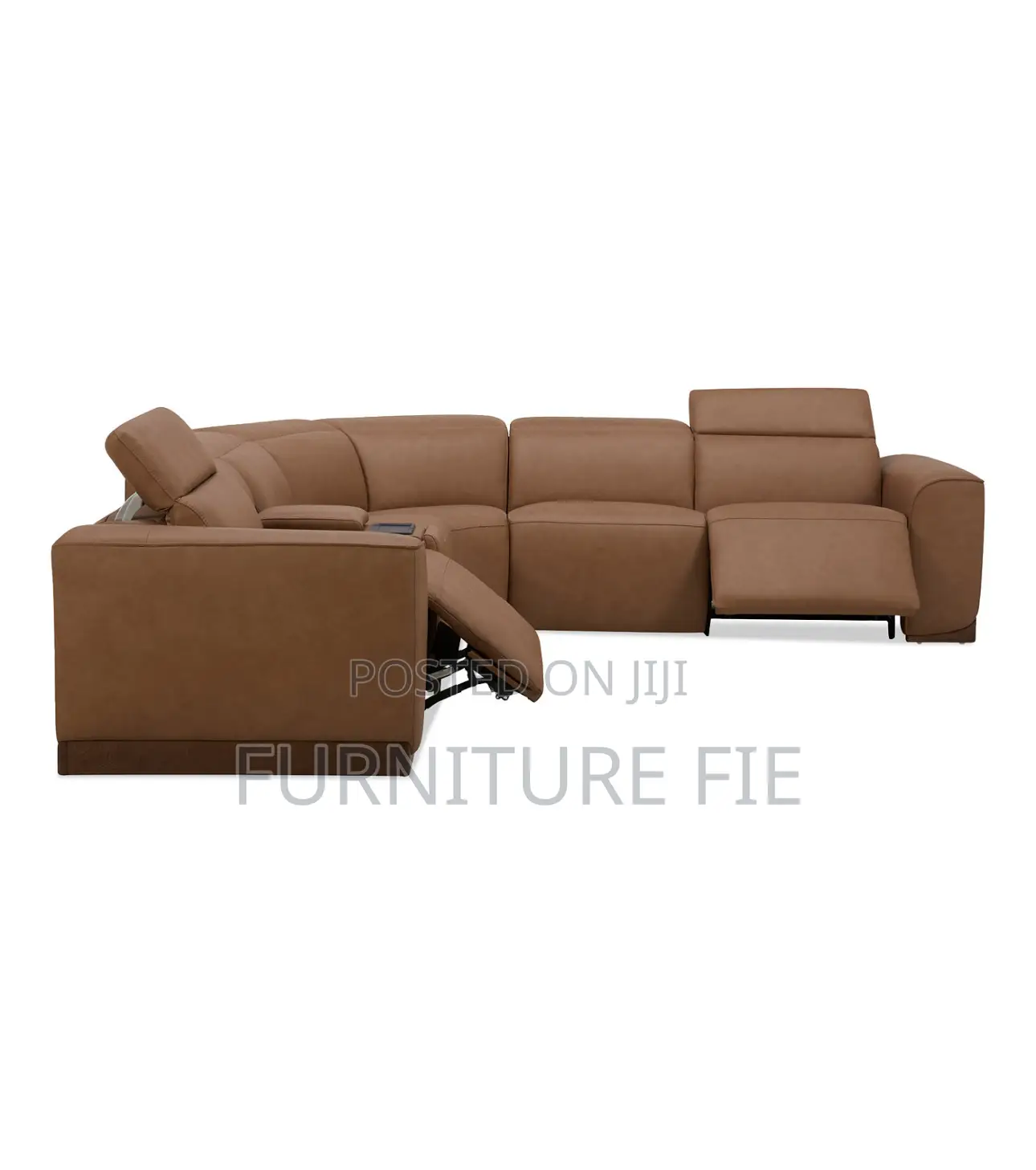 Lovro 6pc Leather Sectional With Recliners Console FRM Usa