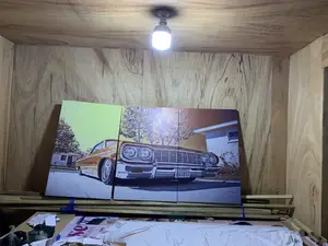 3 Sets Wall Arts Canvas Cadillac Car Portraits Decor