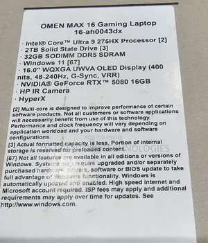 New Laptop HP Omen 16 32GB Intel Core Ultra 9 SSD 2T
