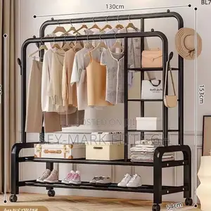 Double Cloth Hanger With Shoe/Bag Rack