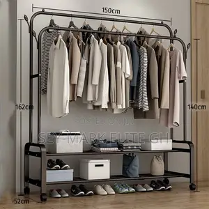 Double Cloth Hanger With Shoe Rack