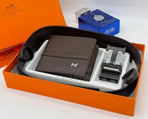 Hermes Simple/Designer Buckle Bels Wallet Combo Set