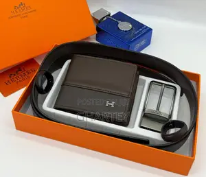 Hermes Simple/Designer Buckle Bels Wallet Combo Set