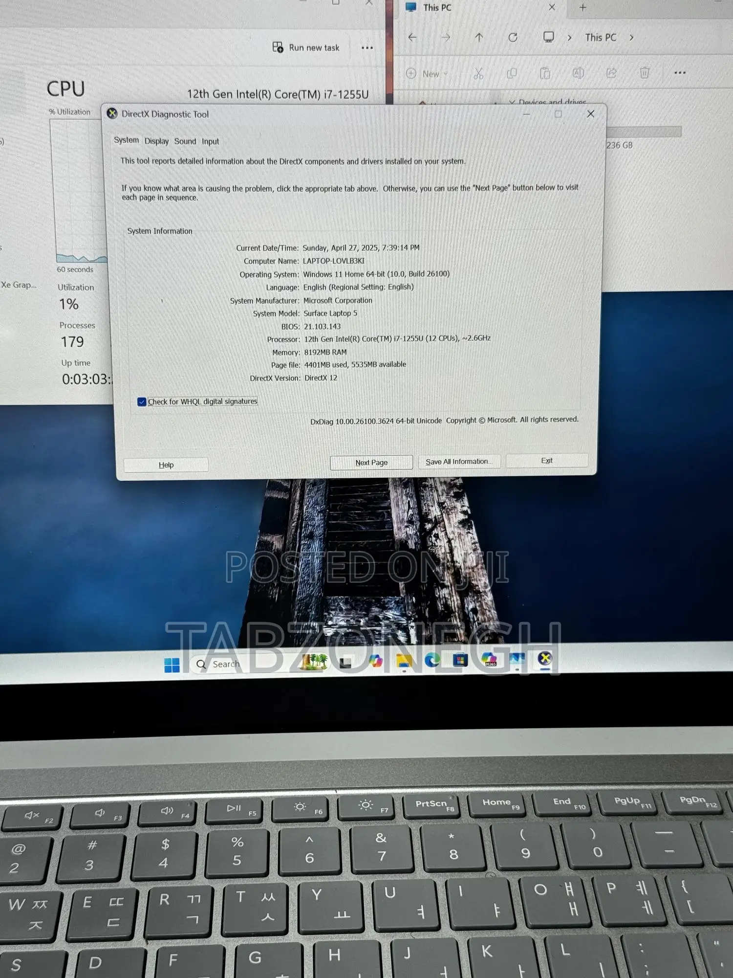 Laptop Microsoft Surface Laptop 5 8GB Intel Core I7 SSD 256GB