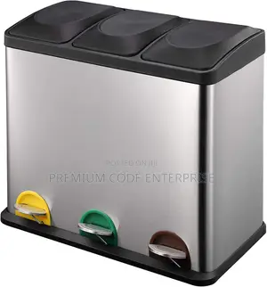 Stainless Steel Triple Pedal Bin 3 In1, 45l, 15l Triple Cans