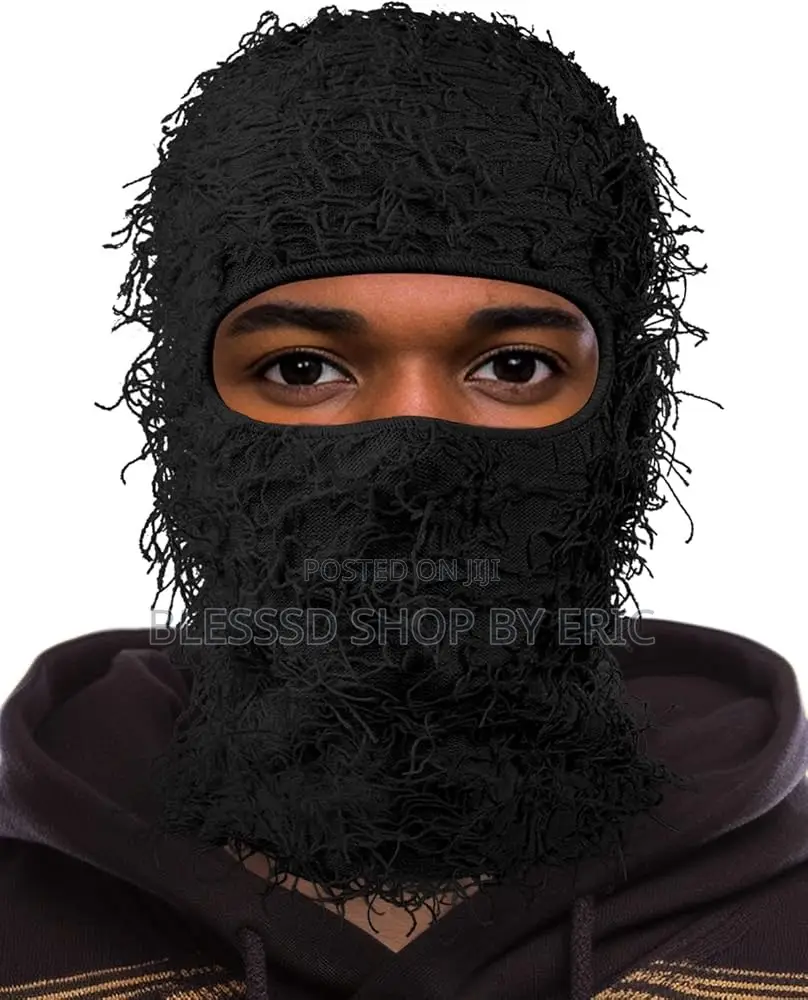 Ski Mask Fuzzy Type. Yeat Balaclava With Distressed Material