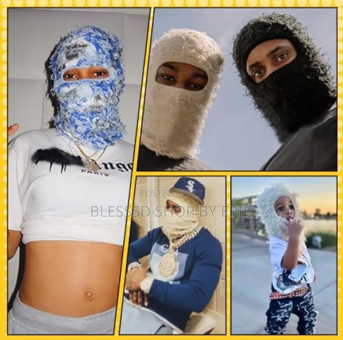 Ski Mask Fuzzy Type. Yeat Balaclava With Distressed Material
