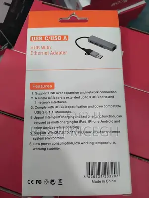 Usb C/ Usb a Hub With Ethernet Adapter 4 Ports