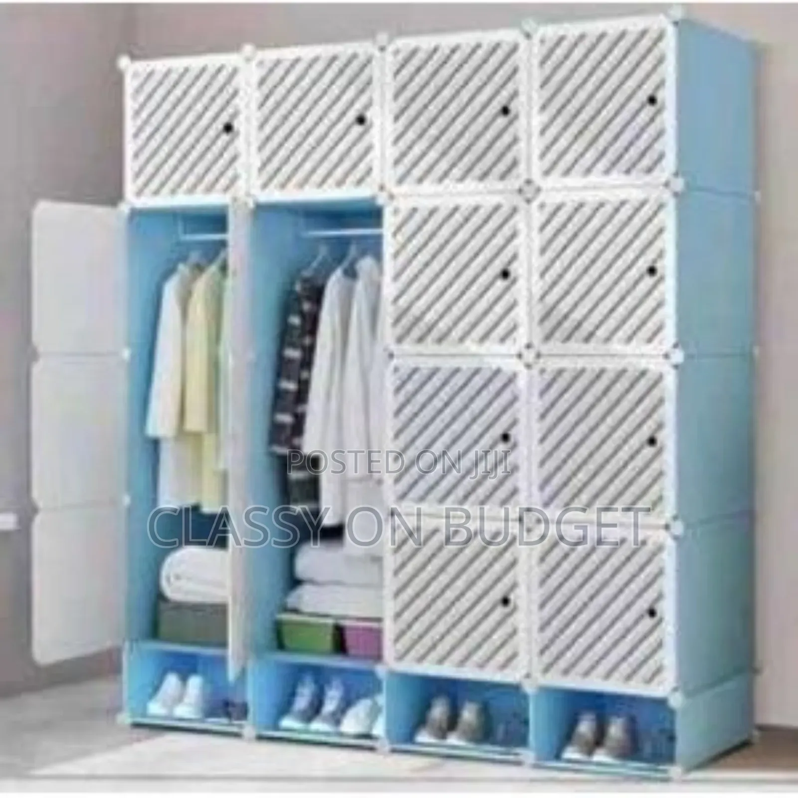 16 Cubes Plastic Wardrobe With Shoe Rack