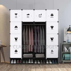 16 Cubes Plastic Wardrobe With Shoe Rack