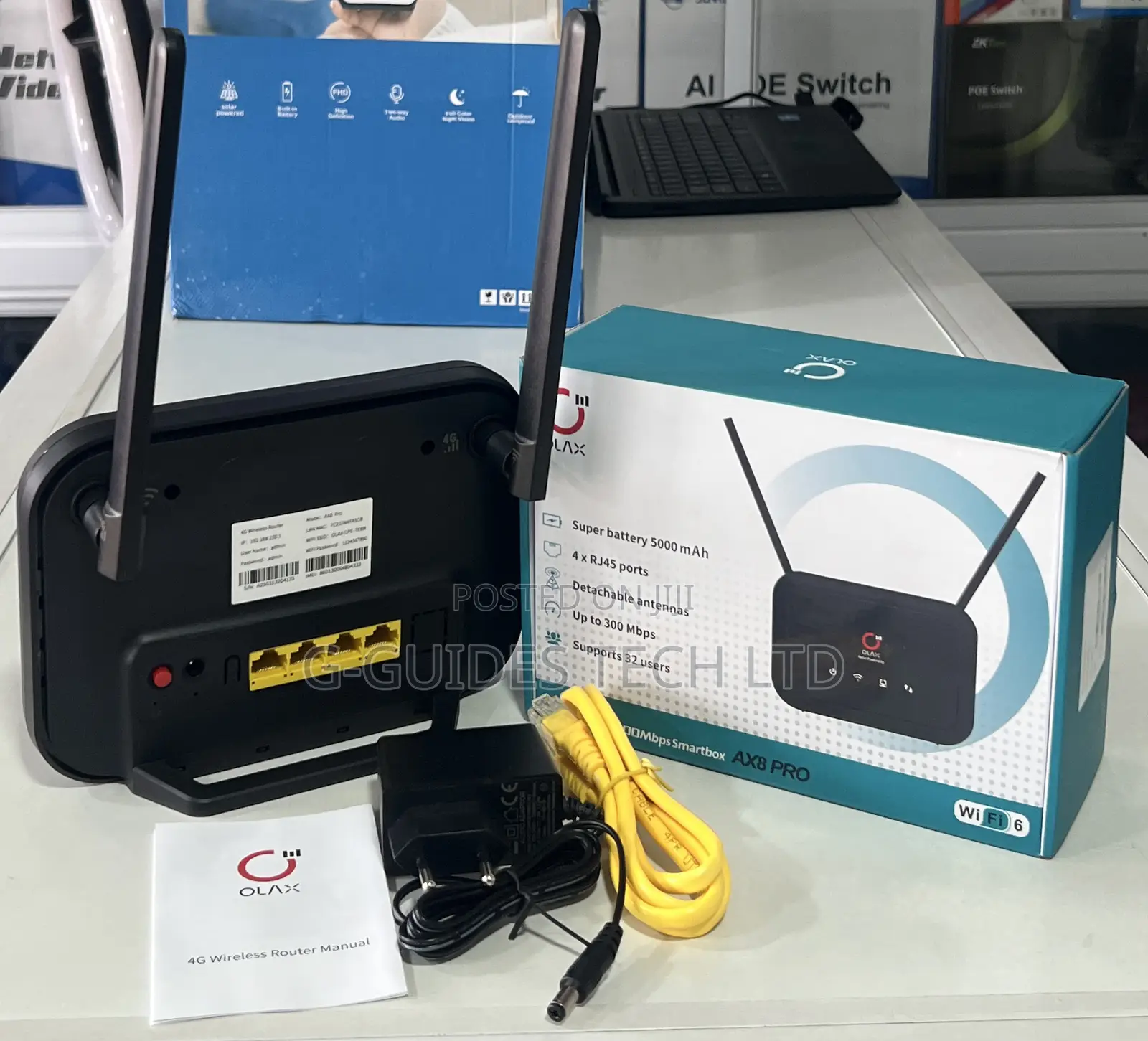 Olax 4g Router Ax8 Pro Wi-Fi 6 With Inbuilt Battery