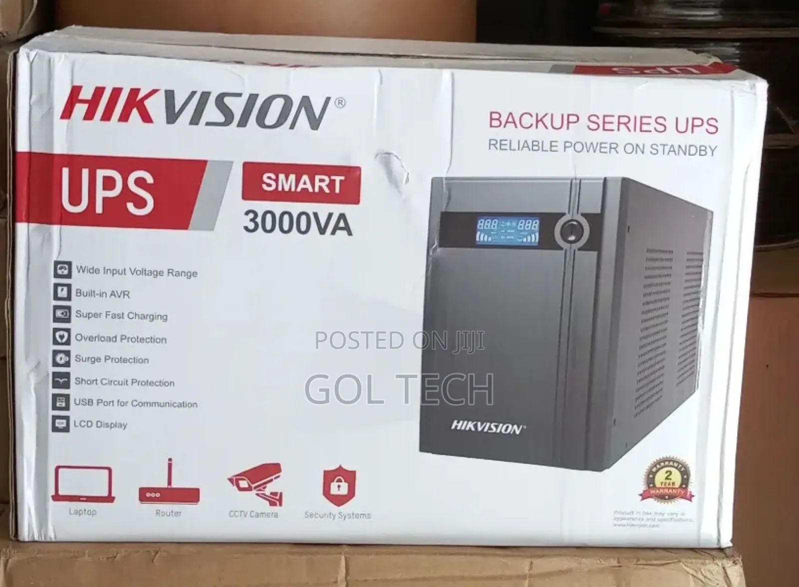 Hikvision Ups 3000va (3kva) Backup Smart Ups With Avr