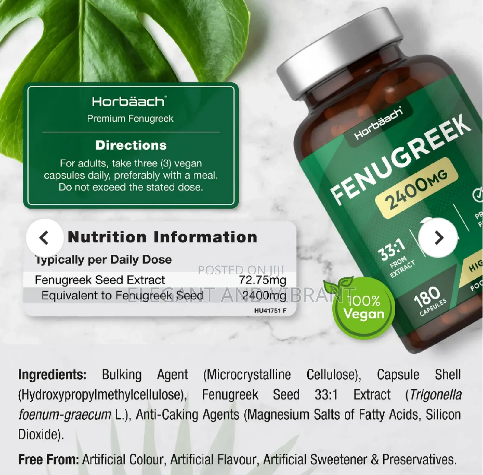 Fenugreek 2400 Mg | 180 Capsules