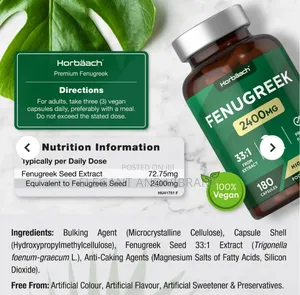 Fenugreek 2400 Mg | 180 Capsules