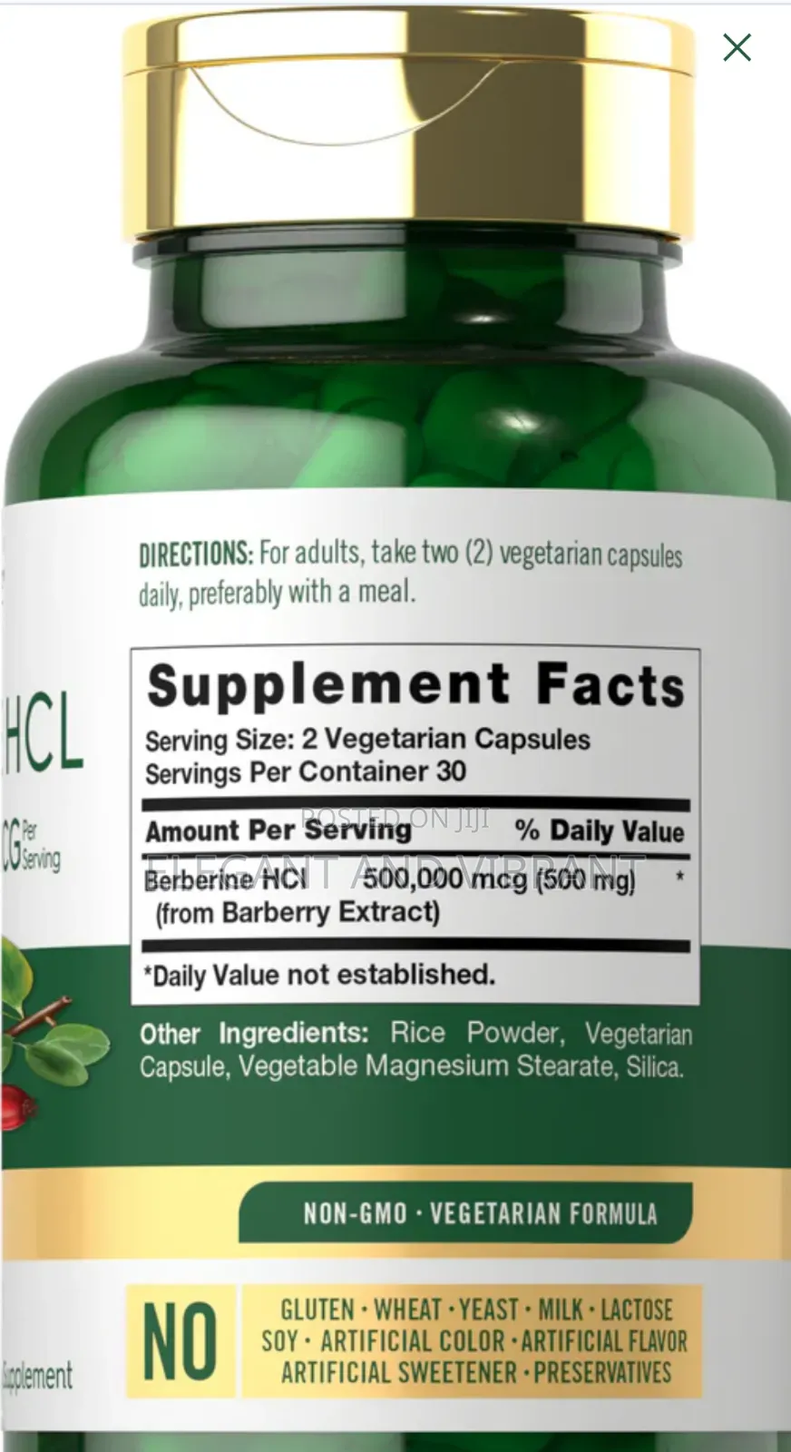 Berberine 500000mcg Per Serving | 60 Capsules