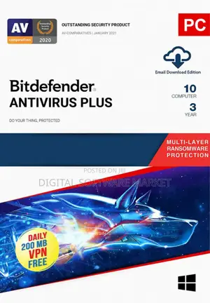 Bitdefender Antivirus Plus 10 Devices 3 Year Windows
