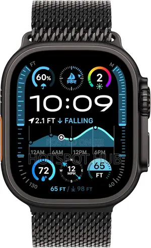 Apple Watch Ultra 2 Titanium Case With Black Milanese Loop
