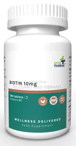 Biotin 10mg (Vitamin B7 10000mcg) Tablets - 180 Count