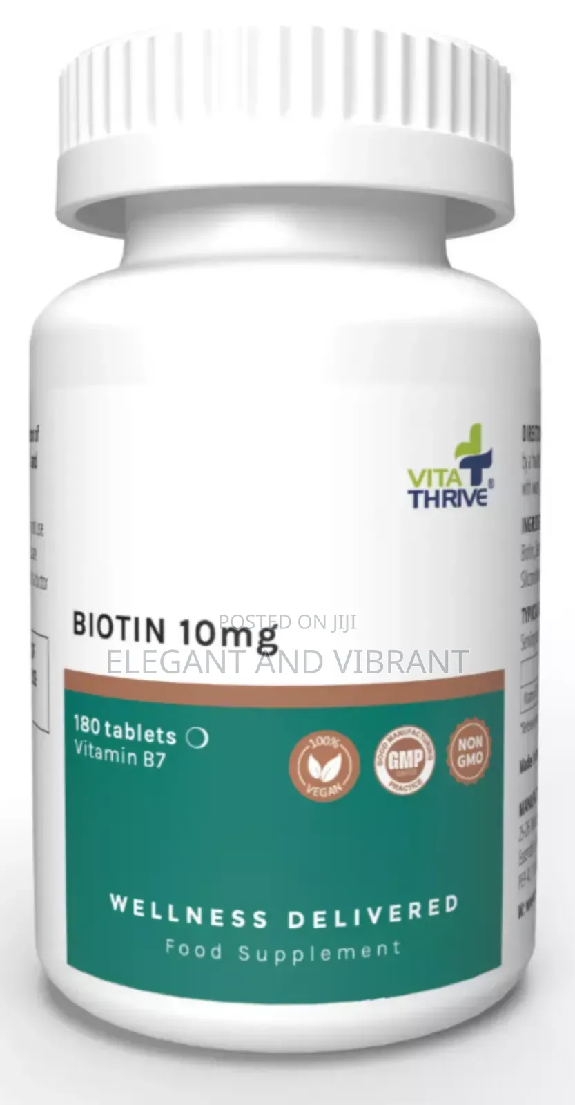Biotin 10mg (Vitamin B7 10000mcg) Tablets - 180 Count