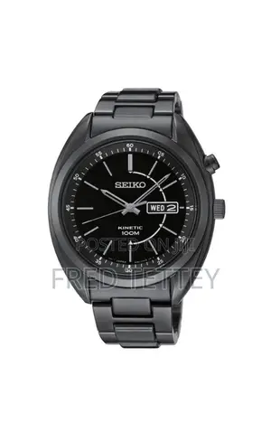Seiko Kinetic All Black Stainless Steel Watch