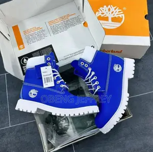 Original Timberland Boots Blue and White