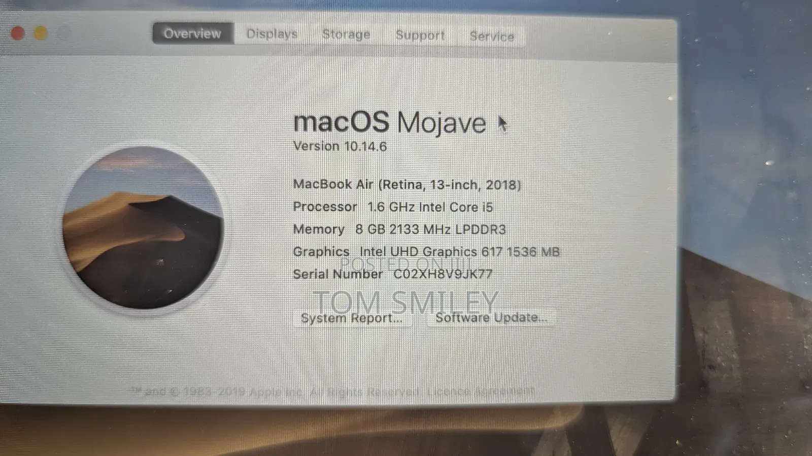 Laptop Apple MacBook Air 2018 8GB Intel Core I5 SSD 128GB