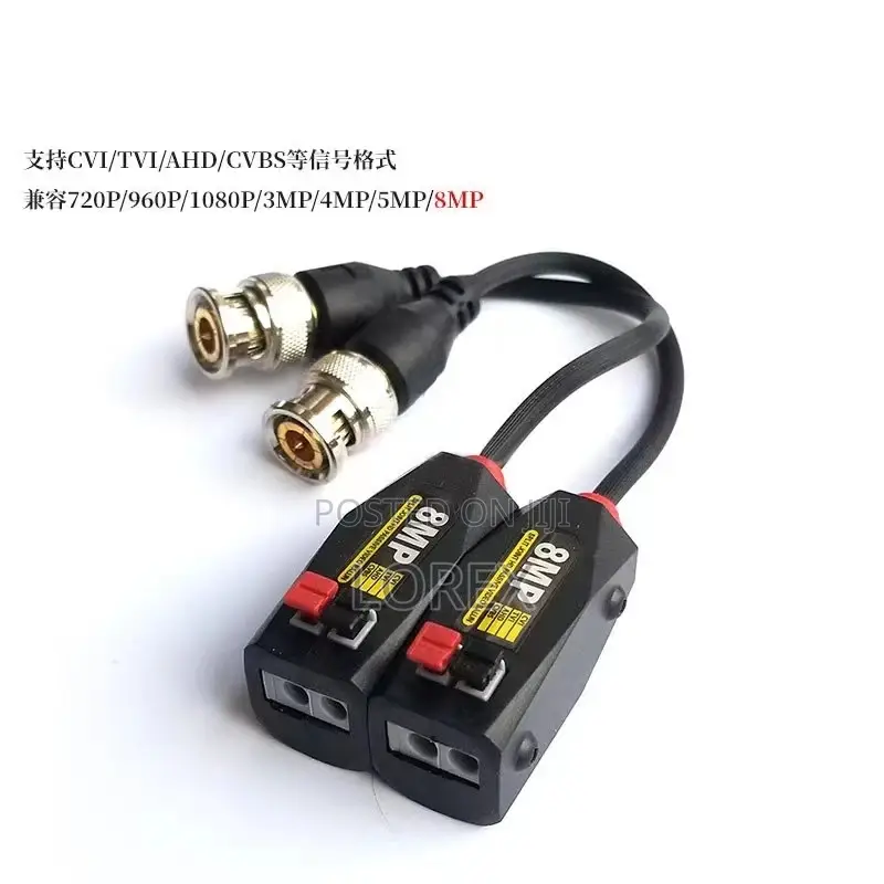 Video Balun 8mp/ Ahd/Cvi/Tvi Passive Twisted Pairs