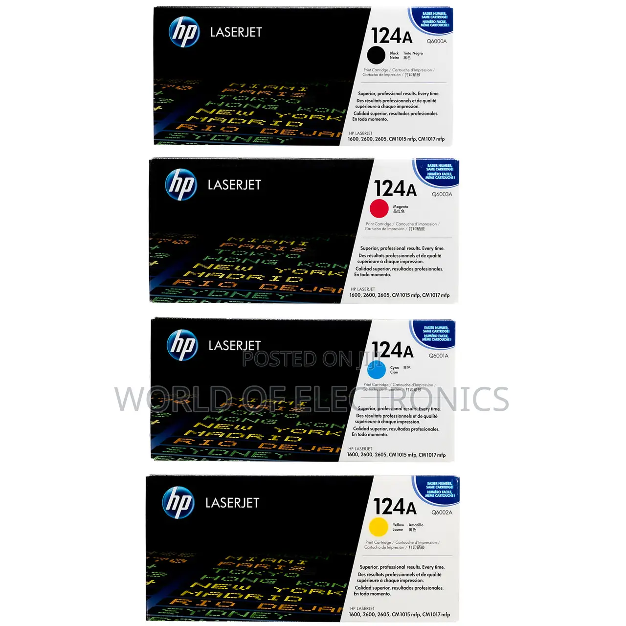 Hp Original 124a Cyan, Magenta, Yellow Toner Cartridge