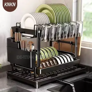 Dish Drainer 2 Tier Large Dish Drying Rack Cookware