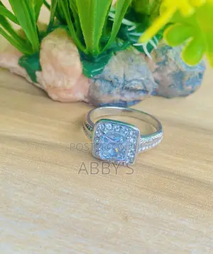 Silver Square Cut Engagemen/Promise Ring