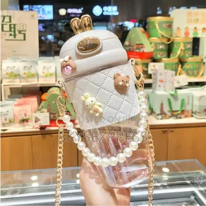 Kids Portable Plastic Water Bottle With Straw