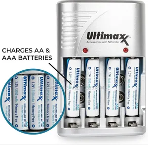 Ultimaxx 4 Port Rapid Charger With4aa Long Lasting Batteries