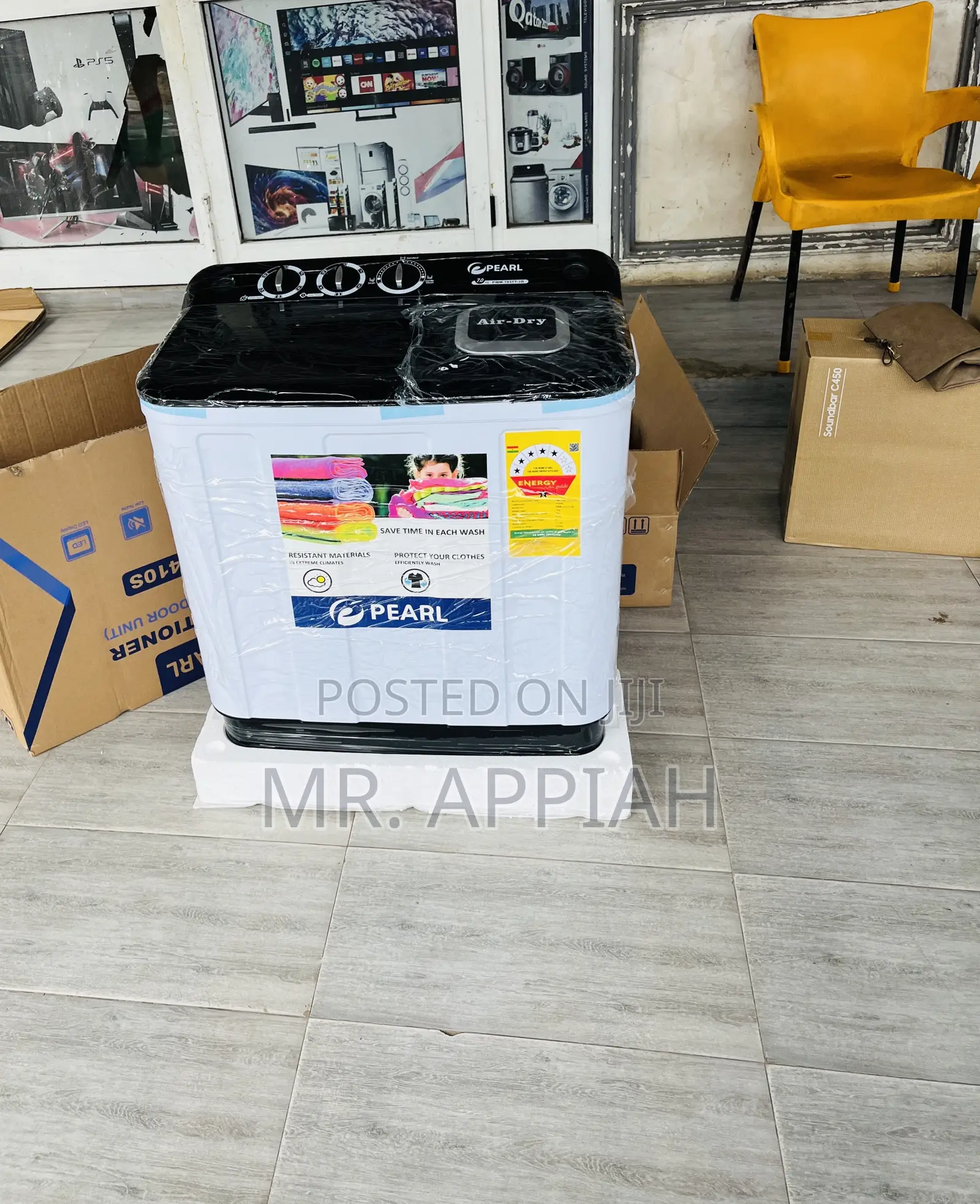 Twin Tub Electric Top Load 7kg Pearl Washing Machine.