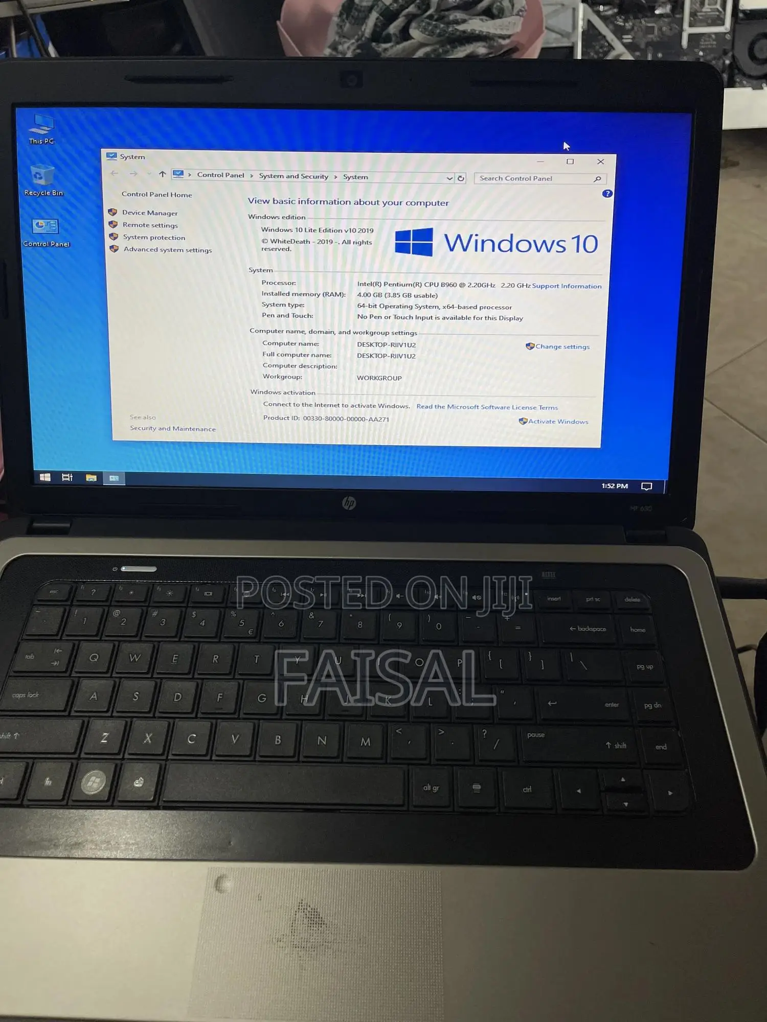 Laptop HP 630 4GB Intel Pentium HDD 500GB