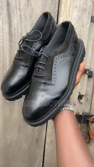 Black High Quality Leather Platform Shoe