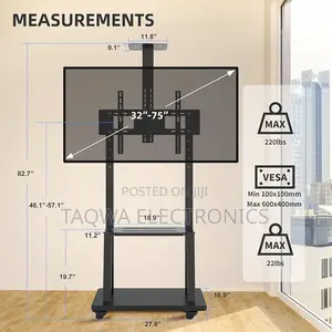 Thicker 32 to 75 Rolling Tv Bracket