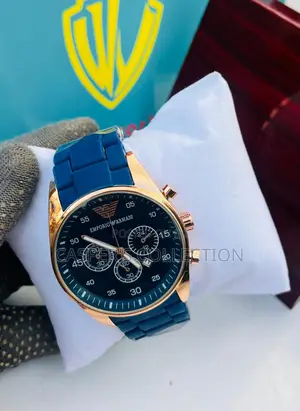 Emporio Armani Analog Silicon Royal Blue Dial Men's Watch