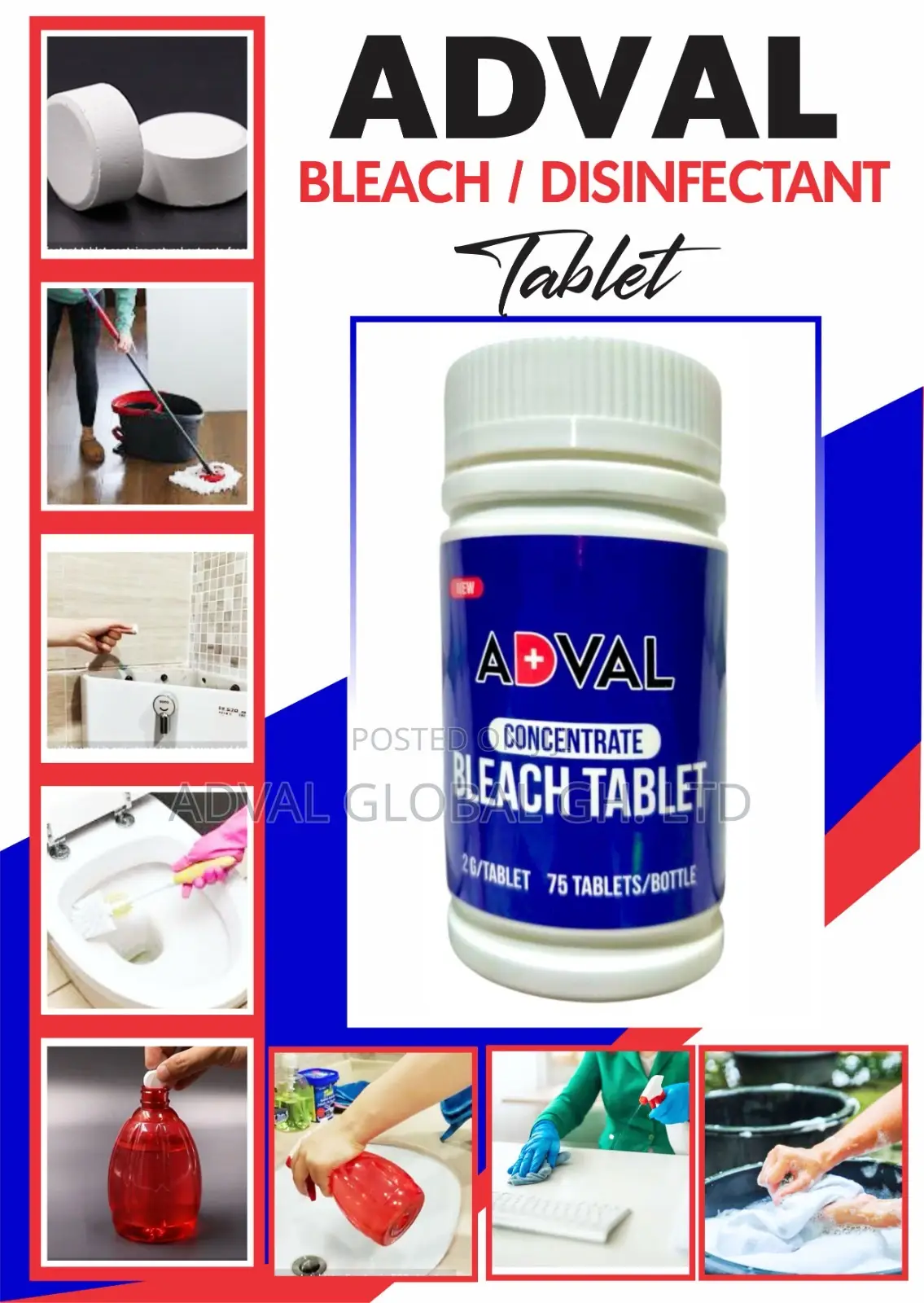 Adval Bleach Disinfectant Tablets