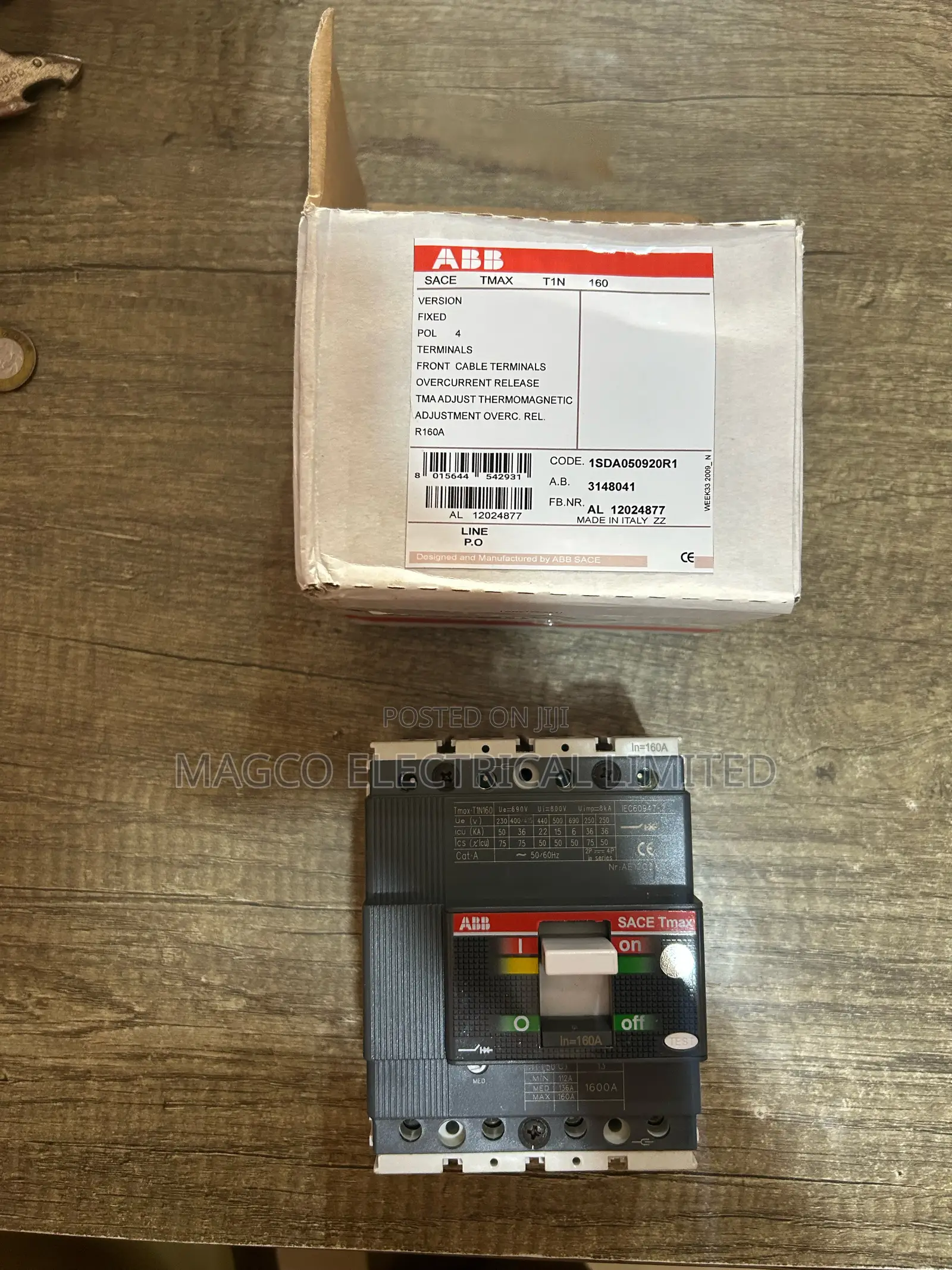 McCb Breaker Abb 160a 4 Pole