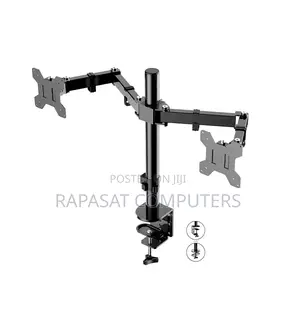 Dual Monitor Stand With 2 Arms, Adjustable Desk Mount